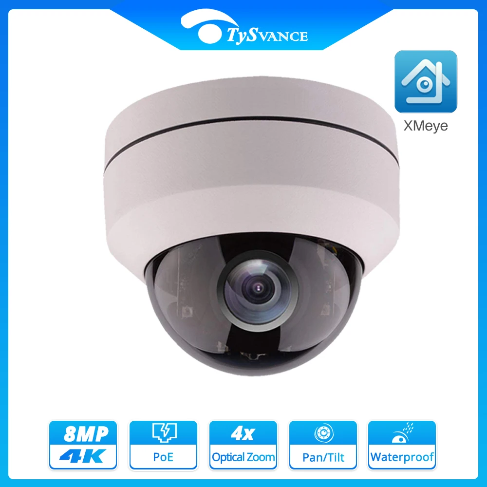 

XMeye HD 4K 8MP 5MP PTZ PoE IP Camera IR 50m Indoor Video CCTV Security Dome 5.0MP 4X Optical Zoom Surveillance Waterproof IP66