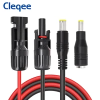 cleqee t1003031 solar panel connector to dc 8mm adapter extension cable 16 awg with dc 5 5mmx2 5mm adapter 6 23ft