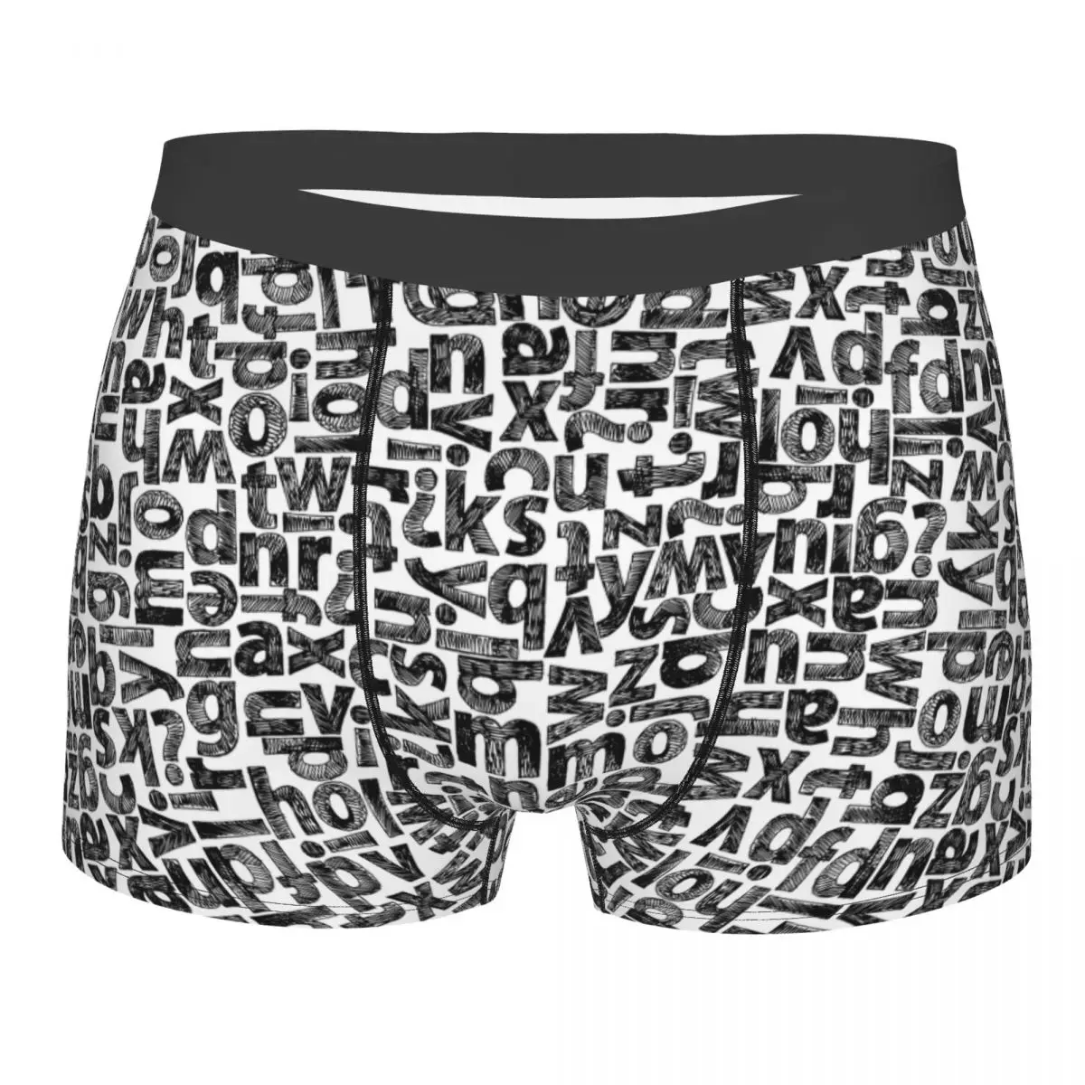

Men's Garbage Boxer Shorts Panties Breathable Underwear Graffiti Letters Homme Funny Plus Size Underpants