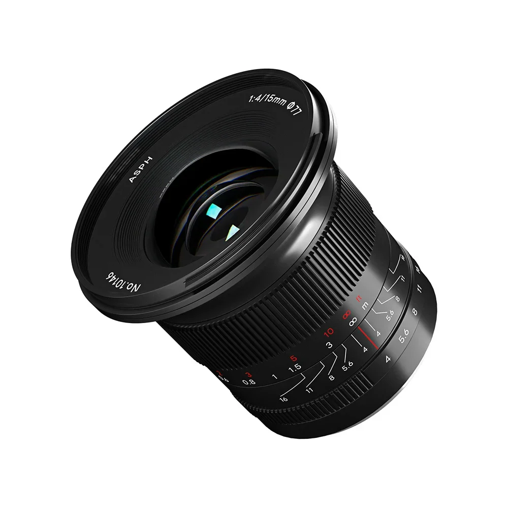 Широкоугольный объектив 7artisans 15 мм F4.0 с полнокадровой зеркальной фотокамерой и