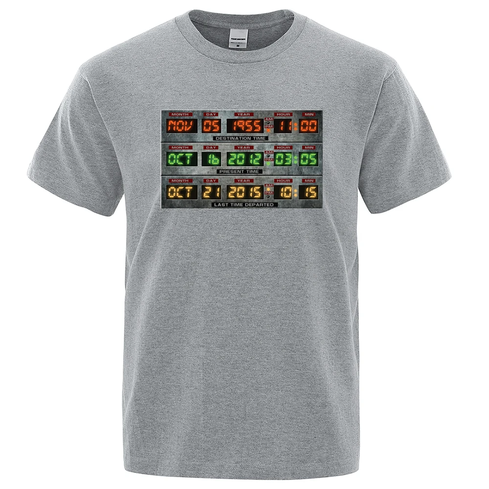 

Back To The Future T-Shirt Last Time Departed Oct 21 2015 Men T Shirt Summer Funny Men's Tshirt Oversize High Quality Brand Tops