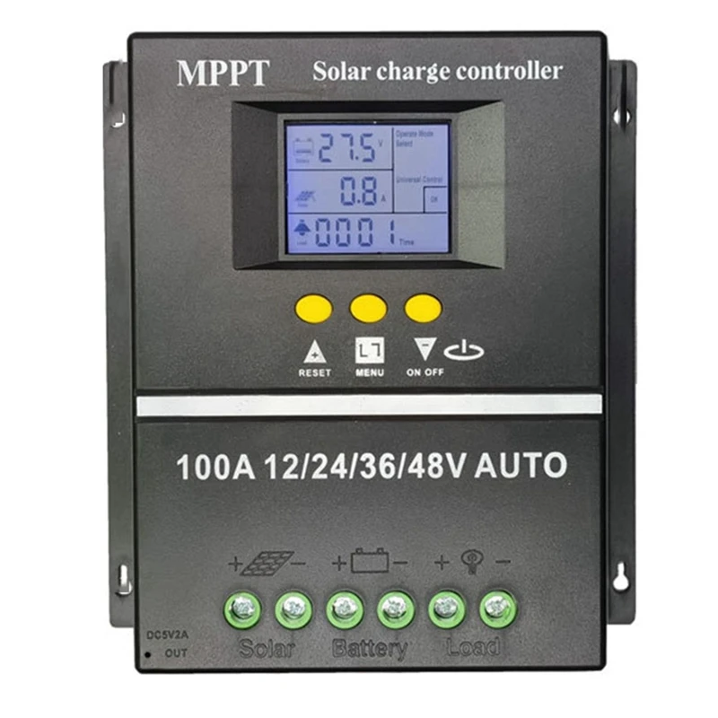 

MPPT/PWM Solar Charge Controller 12V/24V/36V/48V Auto Controller Solar Auto Charge Controller With LCD & Dual USB 100A