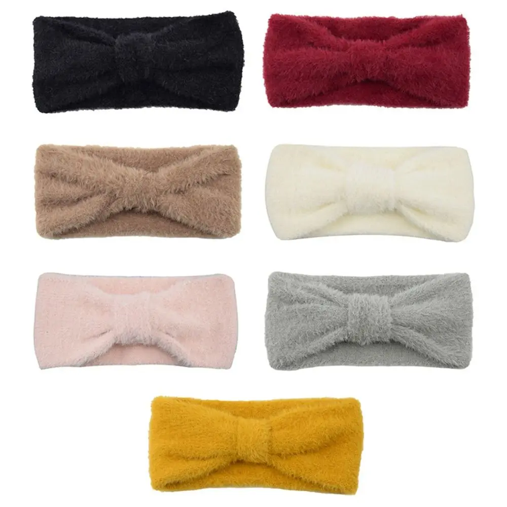 

Ladies Winter Plush Cross Headbands Wide Warm Twist Stretch Hairbands Ear Warmer Turbans for Women Girls Hair Accesssories