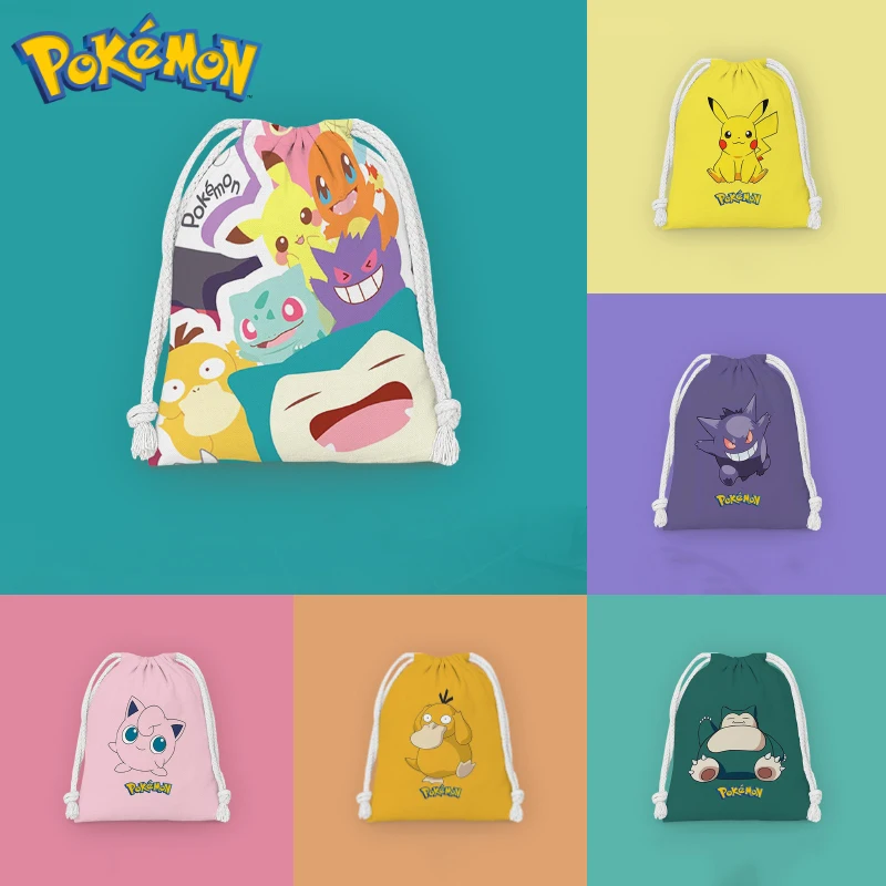 

Pokemon Storage Bag Waterproof Multiple Colors Available Pikachu Gengar Toys Drawstring Bags Party Decor Kids Birthday Gifts