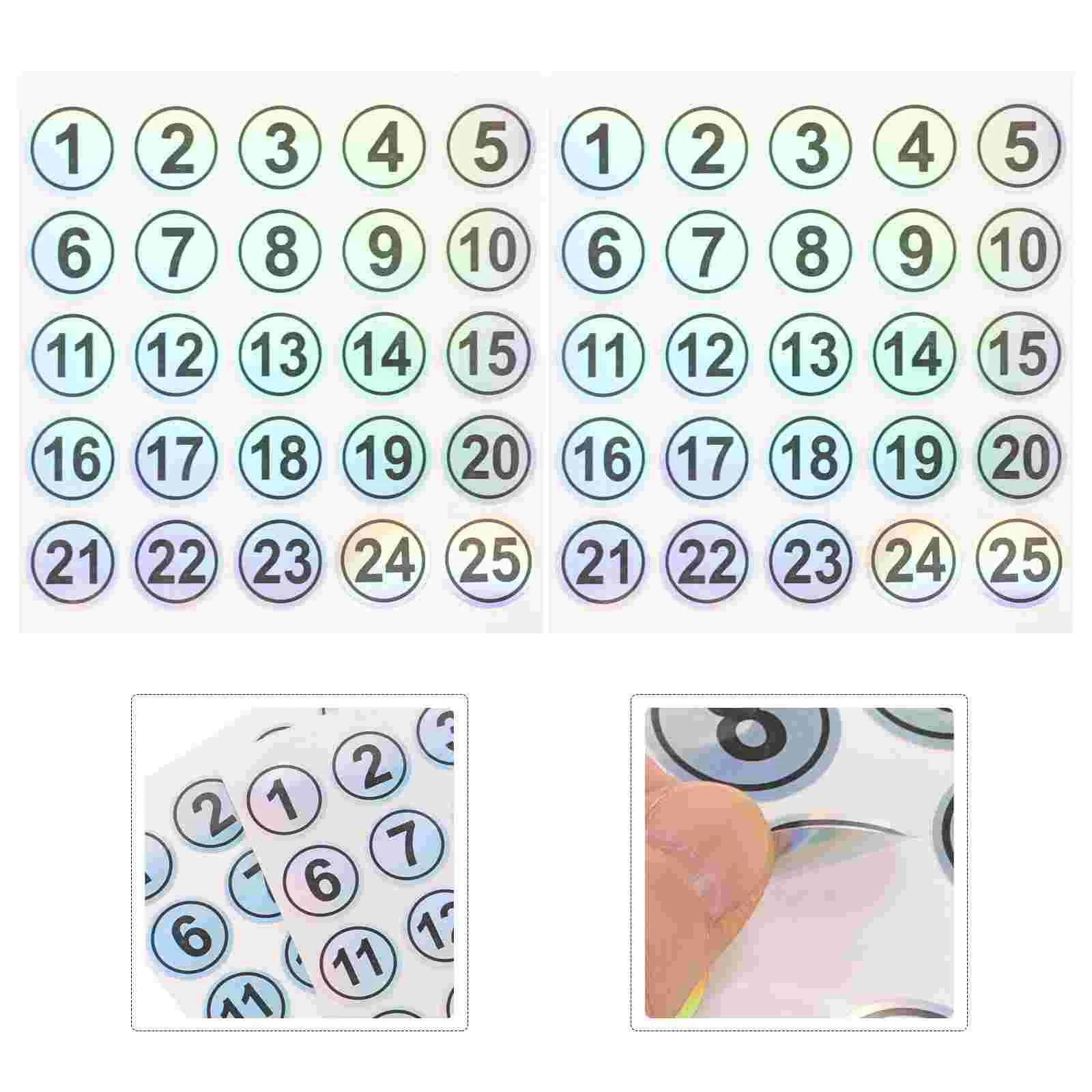 2-листые цифровые наклейки клейкие номерные этикетки круглые идентификационные