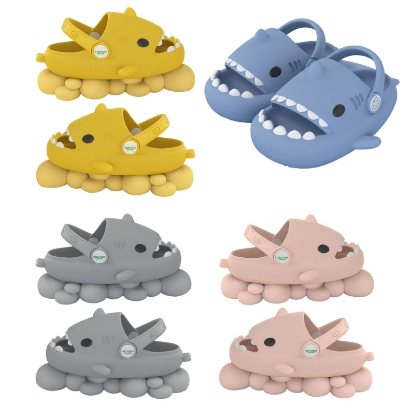 

Детские пляжные сандалии, Нескользящие тапки с милым мультяшным рисунком, для мальчиков и девочек, летние Тапочки