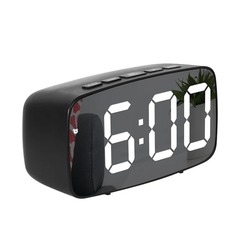 

LED Mirror Desk Clock For Bedroom Office Multifunctional Digital Alarm Clock Display Night Light Snooze Dim Mode Home Decor