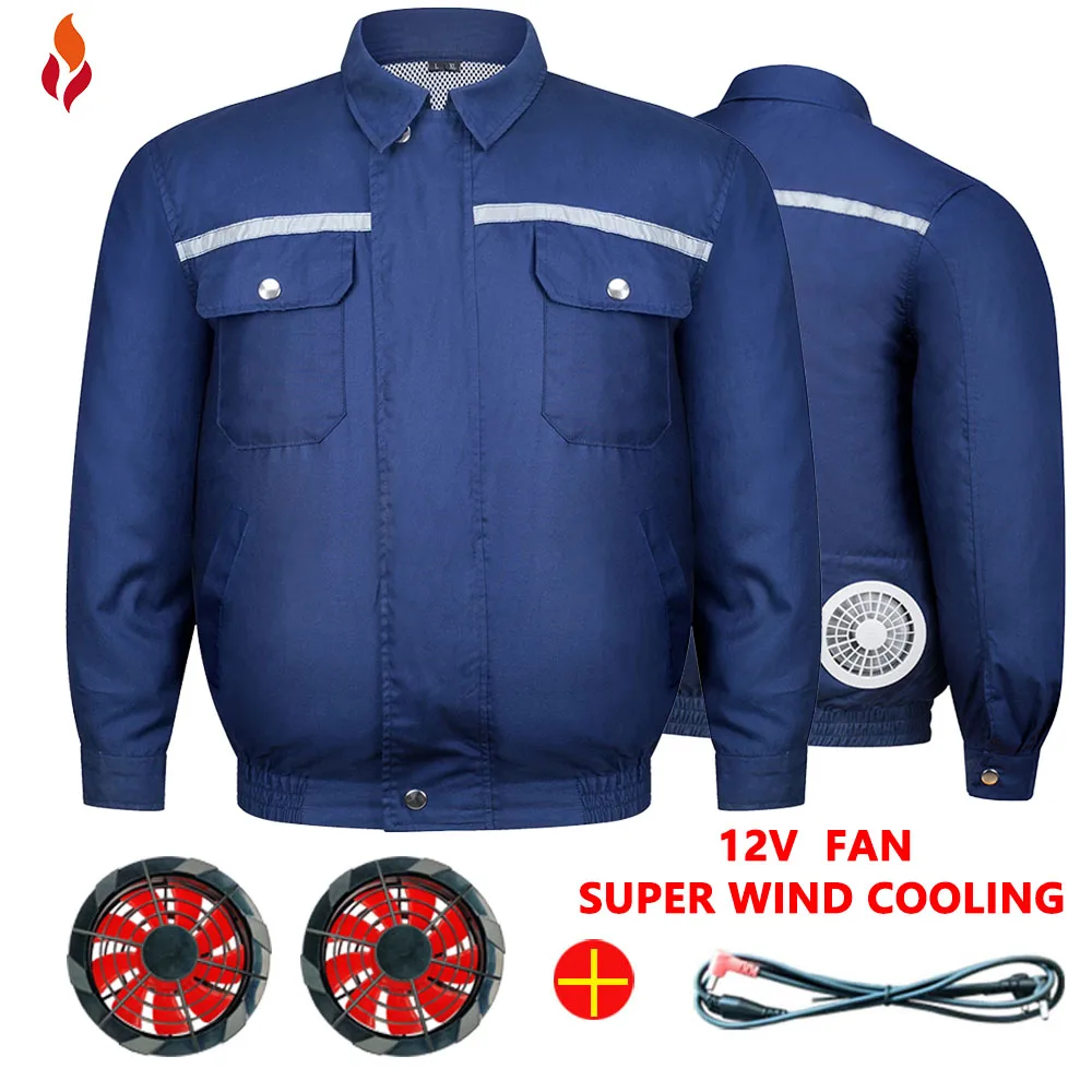 Summer Outdoor Cooling Fan Jacket Men Air Conditioning Clothing Sun-Protcetive Coat Construction Work fishing Clothes Jacket