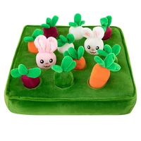 creative harvest carrots dolls simulated green grass plush toys dog toy kawaii carrot rabbit field educational toys for dog