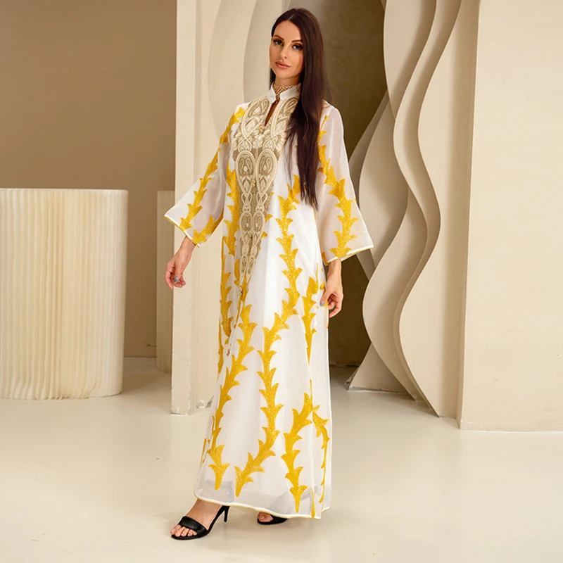 Embroidery Dubai Turkey Cotton Abaya For Muslim Women 2022 Jacquard Under Femme Saudi Arabia Evening Abaya Dress Kaftan Moroccan