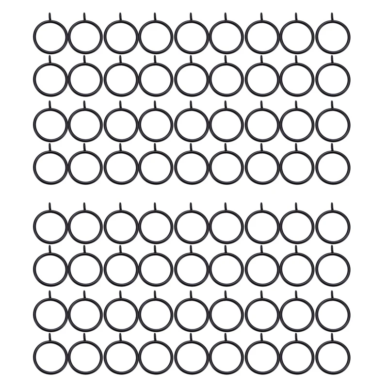 

80 Pack Curtain Rings, 38Mm Internal Diameter Curtains Rings Hanging Rings For Curtains And Rods, Black