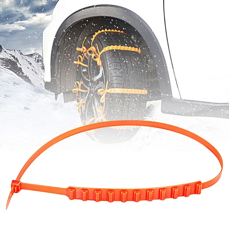 

Universal Self-locking Emergency Chains Heavy Duty No Jack Plastic Wheel Winter Anti-Slip Belt Snow Tire Chains for Car