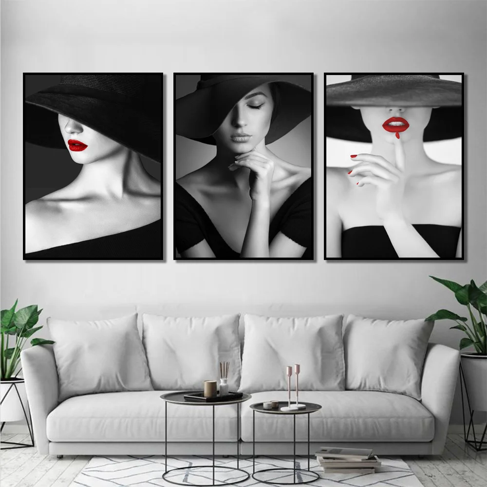 

Nordic Vintage Wall Art Poster Sexy Beautiful Woman Mural Modern Home Decor Picture Print Canvas Painting Living Room Decoration