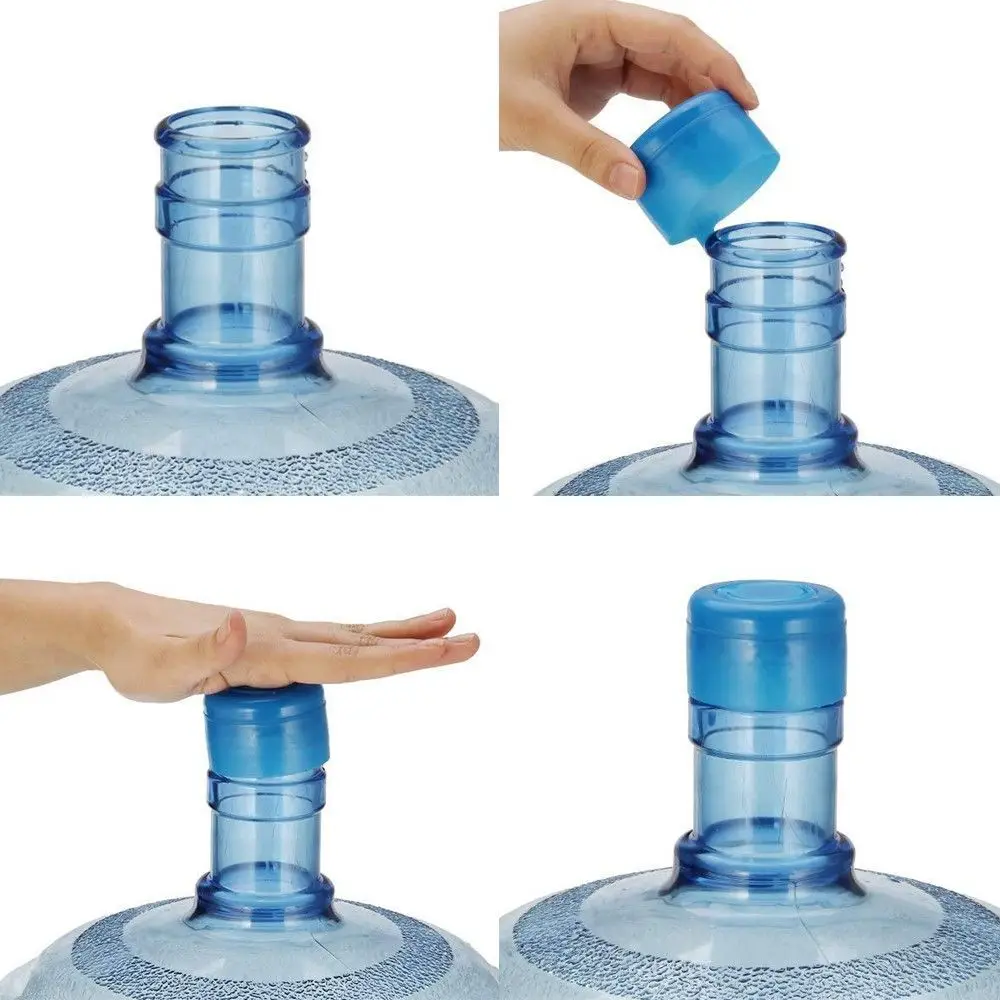 5Pcs Water Bottle Cap Non-Spill Seal Lid 3-5 Gallon Water Jug Rack Reusable 55mm