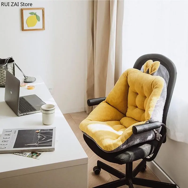 

Office Chair Pain Relief Cushion Thicken Cotton Warm Comfortable Leg Lumbar Support Back Pad Semi-Enclosed One Seat Cushion For