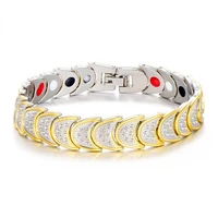 new fashion mens magnetic germanium bracelet bangle for women remnant moon design bio energy health male jewelry