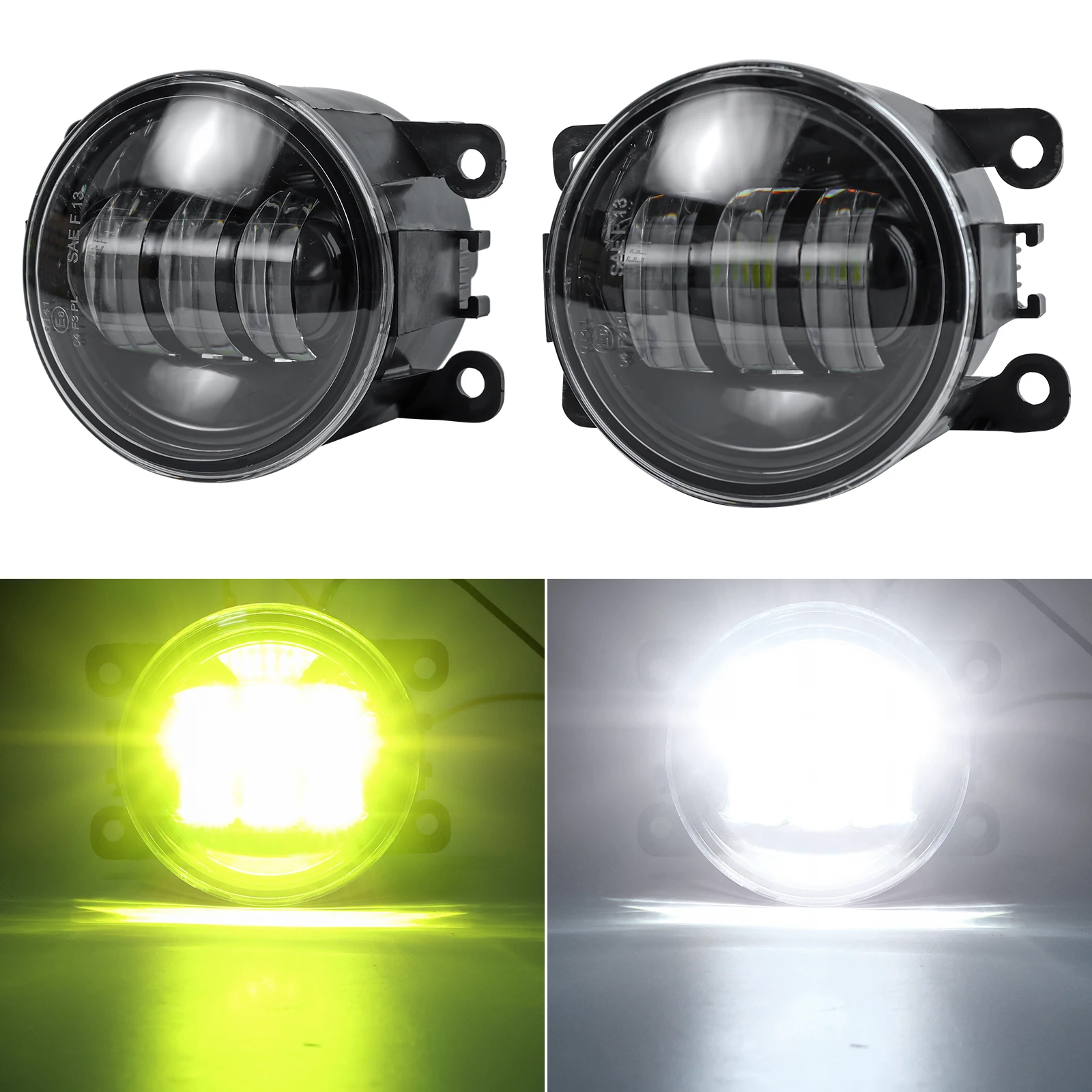 

СВЕТОДИОДНЫЙ противотуманные фары, двухцветный переключатель белого и желтого цветов для Renault Megane 2 3 Duster Sandero Fluence Koleos Kangoo Thalia Laguna корпус