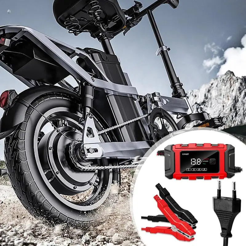 

Car Battery Charger 12V Pulse Repair LCD Display Smart Fast Charge AGM Deep cycle GEL Lead-Acid Charger For Auto Motorcycle