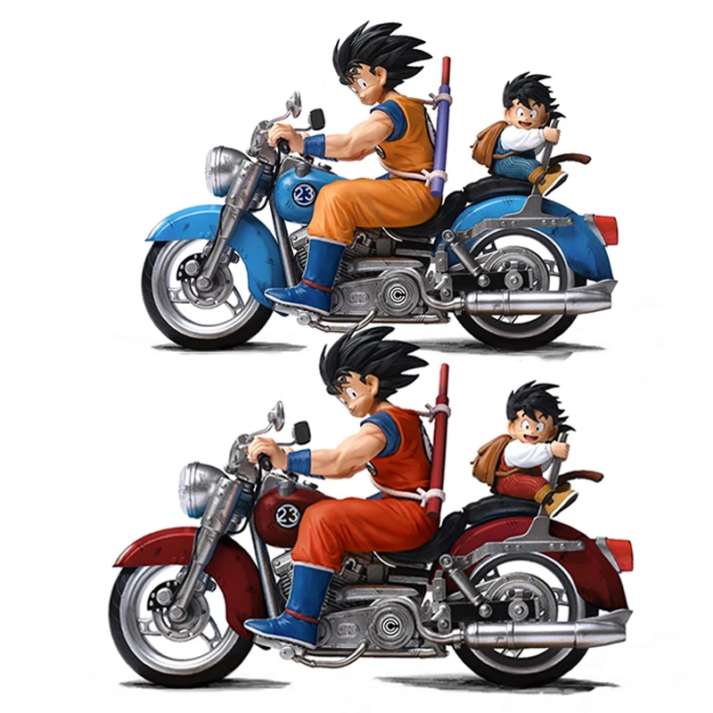 

Anime Goku Dragon Ball Figure Son Gohan Goku Action Figure DBZ Father and Son Motorcycle 15cm PVC Collectible Model Toys Gifts