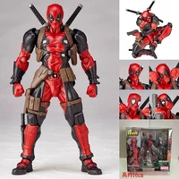 marvel anime figure yamaguchi style series no 001 deadpool movable face swap action figures model doll ornament kids toys