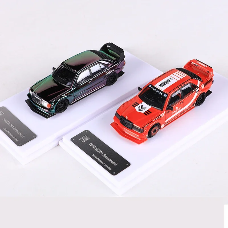 DCM 1:64 190E W201 Restomod гальваническое покрытие colorfu/красный литье из сплава Модель