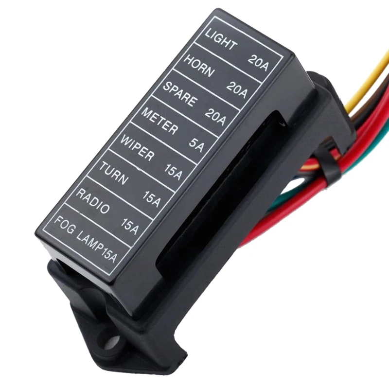 

8 Way DC32V Circuit Blade Fusebox Fuseblock Fuseholder ATC ATO 2-Input 8-Ouput Wire For Bus Ship Trailer Car Coat