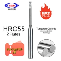 seno hrc55 carbide end mill d0 3 processing cutter cnc deep long neck small diameter endmills for metalworking cutter aluminum