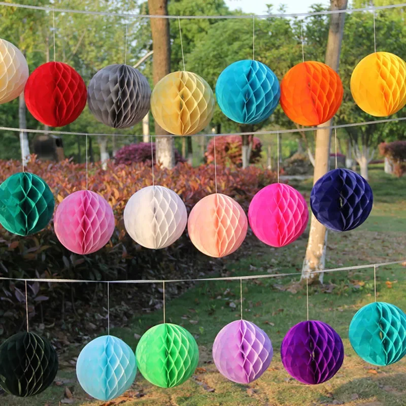 

4'' 6'' 8'' Tissue Paper Honeycomb Ball Decorations Birthday Party Baby Shower Wedding Aniversary Home X