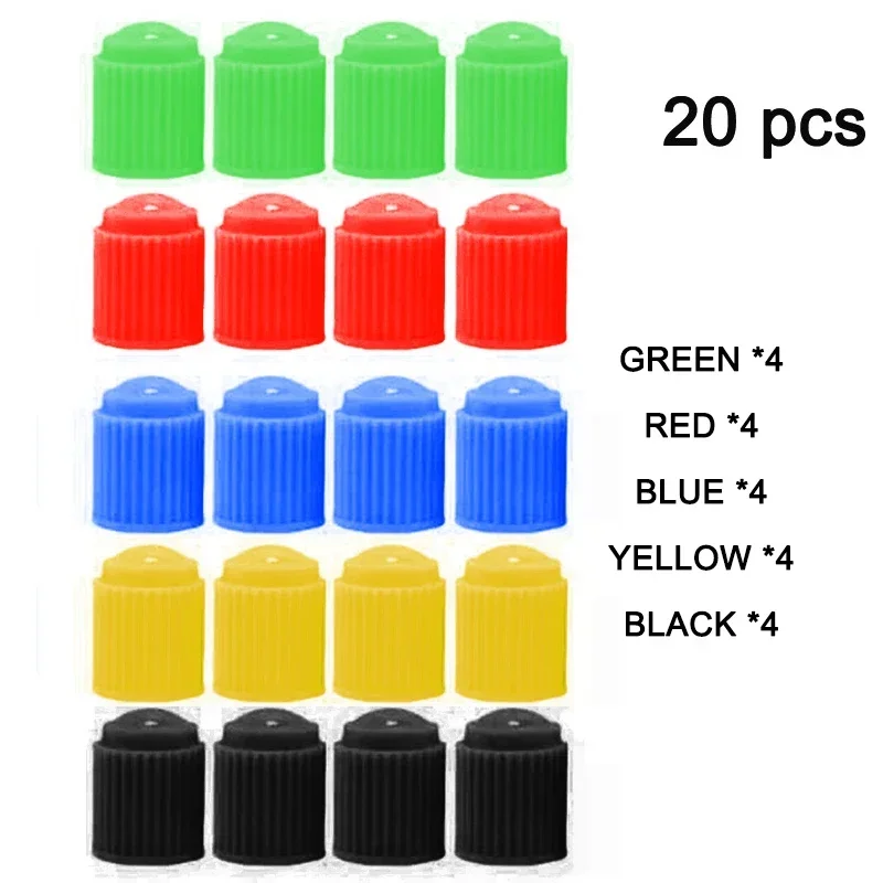 

20 шт. колпачки для клапанов штока автомобильных шин с резиновыми кольцами, пластиковые черные колпачки для клапанов шин для автомобиля, внедорожника, велосипеда, мотоциклов