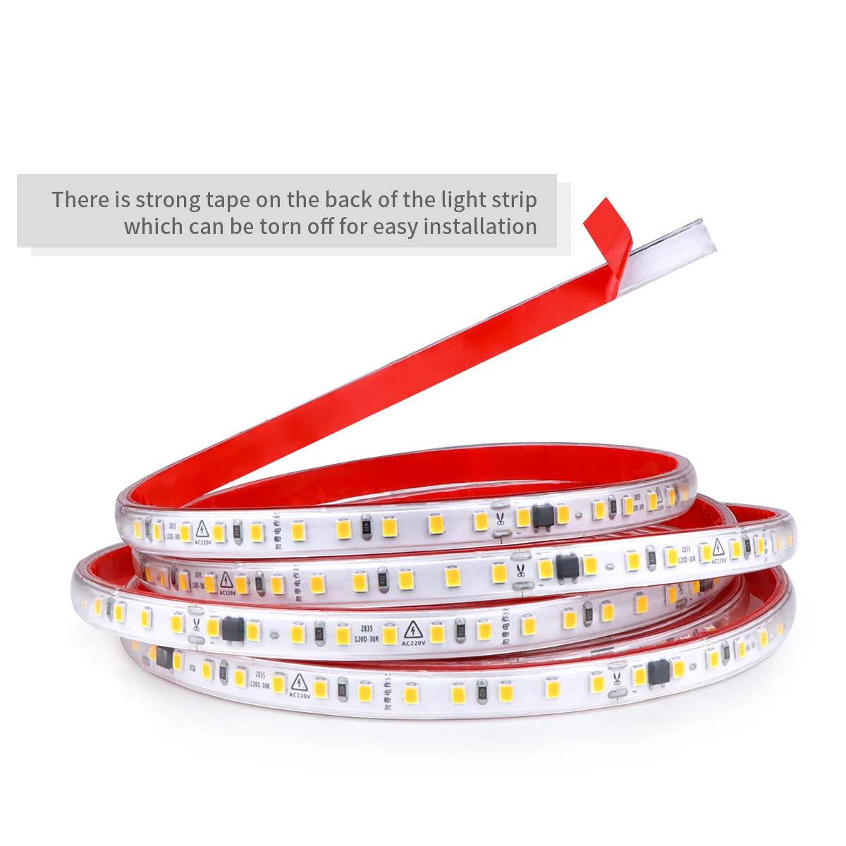 1-30 м Светодиодная лента 220 В 2835SMD водонепроницаемая гибкая светодиодная Диодная