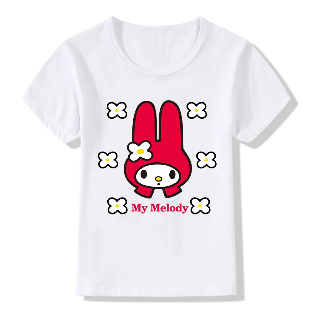 

Kids Summer My Melody T-shirts Cartoon Printed Girls Tees Children Tops Short-sleeve Clothes Sanrio Fashion Casual Top Girl