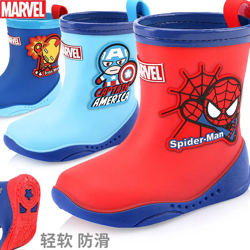 

Disney Frozen Children's Rain Boots Boys' Spider-Man Non-Slip Mid-Calf Rubber Shoes Child Baby Four Seasons Rain Boots Baby