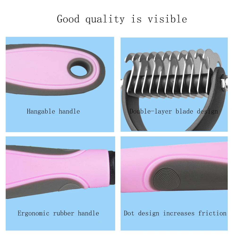 

Pet Accessories Dog Hair Removal Comb Pet Open Knot Comb Cat Comb Double-sided Stainless Steel Pet Grooming