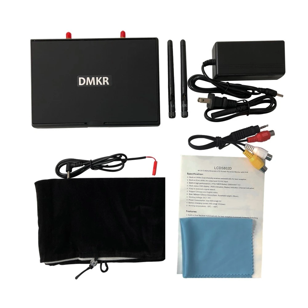 LCD5802D LCD5802S 5802 5,8G 40CH 7-дюймовый Raceband FPV 800x480 со встроенным аккумулятором видеоэкран для FPV Multicopte (art.: 3920cfa45993b) - 3920cfa45993b