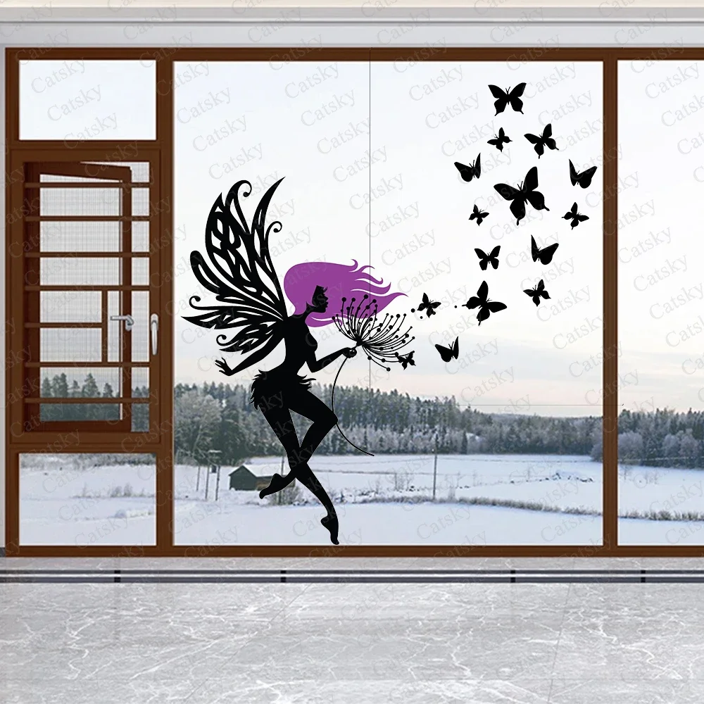 Девушка-бабочка Наклейки на окна наклейки стену фрески крышу украшение дома