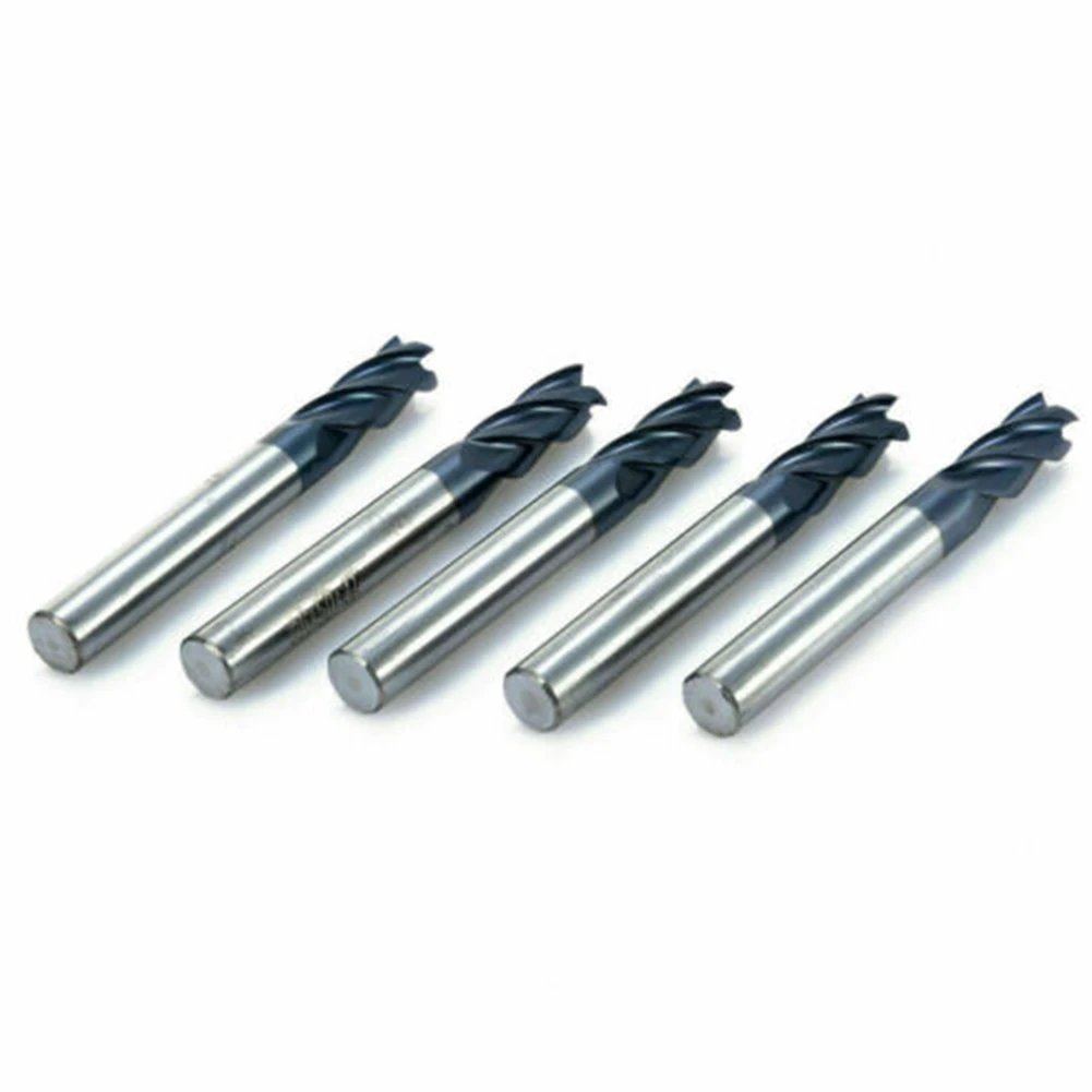 

5pcs 8mm Shank 4 Flute Tungsten Carbide End Mill HRC45D8x60-4F For CNC Drill Bitmodule Steel Wrought Iron Milling Cutter Tool