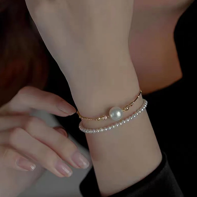 

Senior Light Luxury Pearl Bamboo Bracelet Women Simple Exquisite Korean Ins Jewelry Wedding Birthday Gift Temperament Decorative