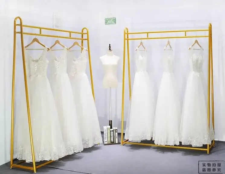 Vestido de noiva para показать стеллаж полка из железа высокого качества no cabide