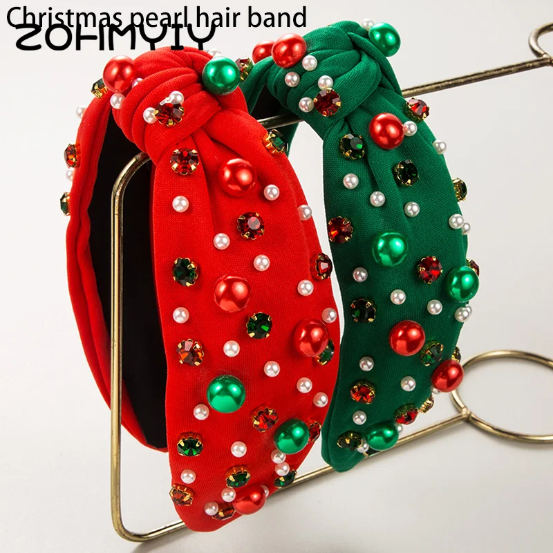 1 шт. Рождественская Жемчужная Повязка на голову минималистичные женские