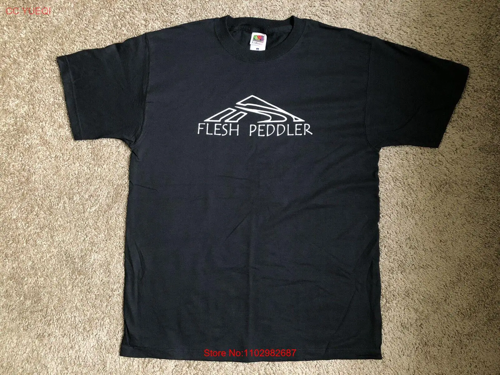 Мужская черная футболка с принтом фруктов ткацкого станка