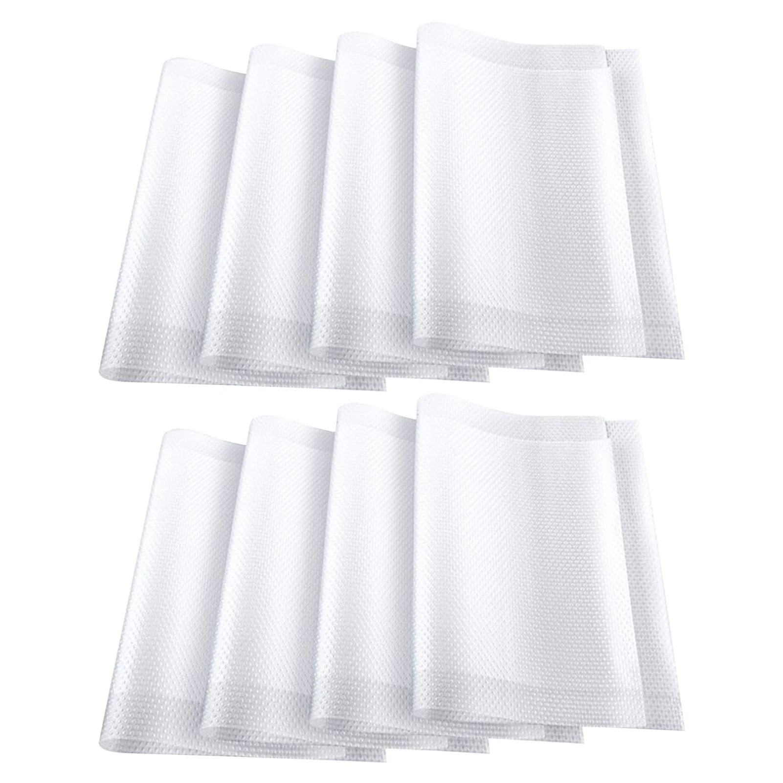 

8pcs Washable Mat Coaster Fridge Liner Rectangle Transparent White Waterproof Multifunctional Non Slip Home Kitchen Drawer