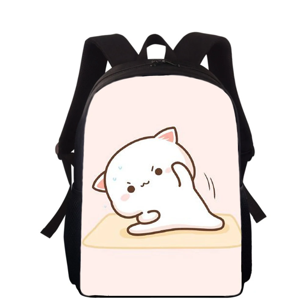 Peach Cat Cartoon cute 15” 3D Print Kids Backpack Primary School Bags for Boys Girls Back Pack Students School Book Bags