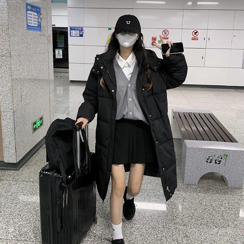 New Winter Women Cotton Clothes Long Loose Thickened Student Down Jacket Cotton Padded Jackets Fashion Casual Woman Warm Clothes