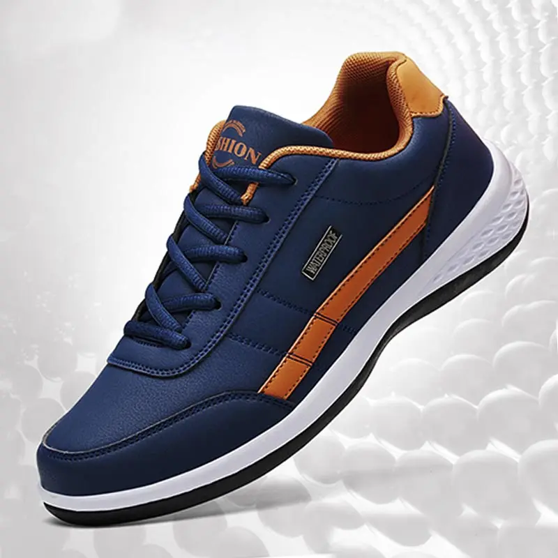 

Кроссовки мужские из ПУ кожи, спортивная обувь для бега, низкие кеды, оригинальные роскошные летние кроссовки, черные и белые