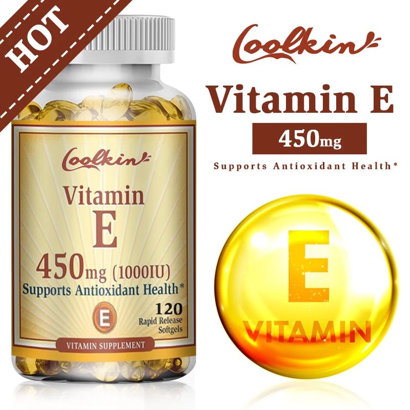 

Natural Organic Vitamin E Capsules 450 Mg, Immune Function Support, Antioxidant Support Dietary Supplement