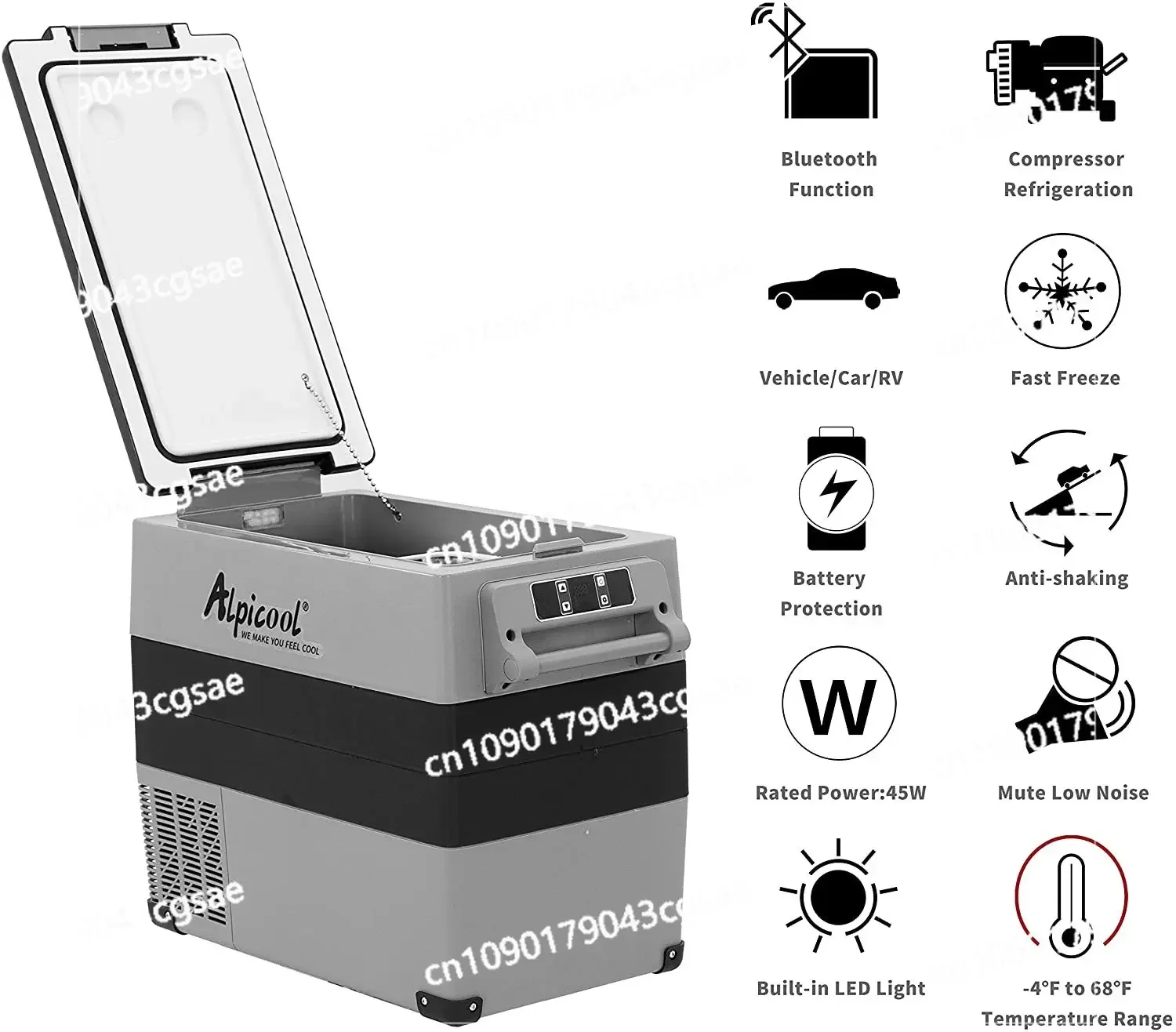 55L Alpicool Автомобильный Холодильник DC12V24V Компрессор Портативный с Морозильной