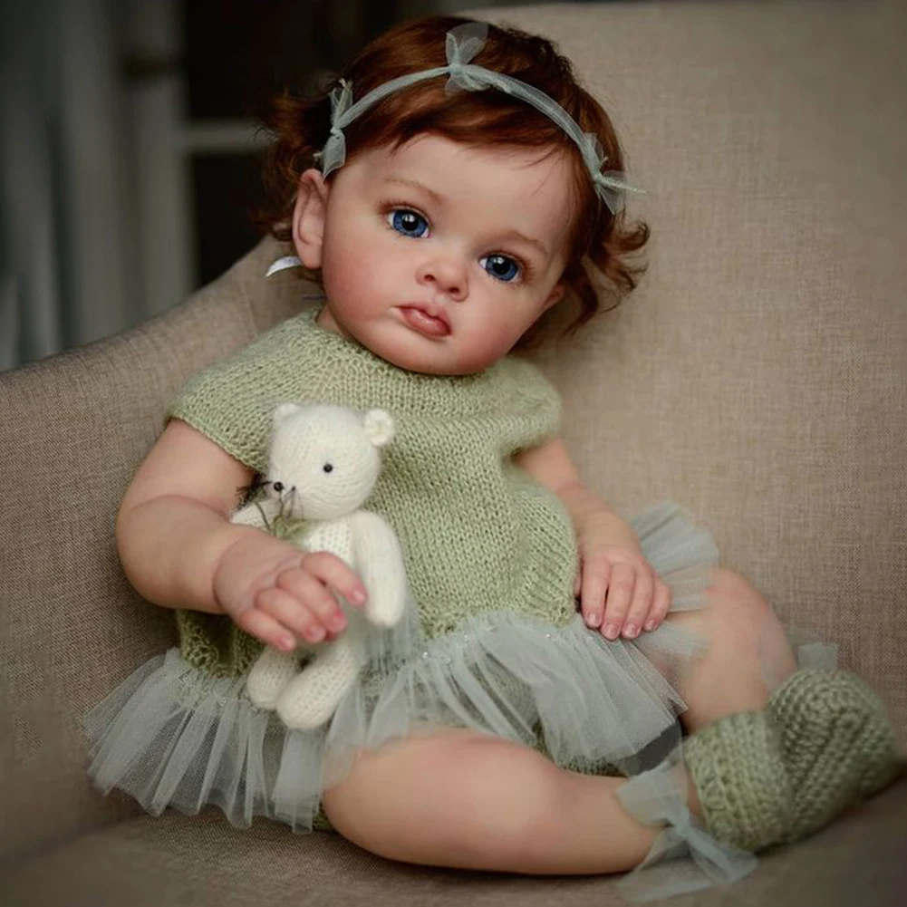 

NPK 60CM Completed Doll in Picture Reborn Doll Tutti Toddler Girl Hand Paint Doll with Genesis Paint High Quality 3D Skin Doll