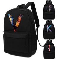 women backpack canvas students school bags 26 letter paint wild little fresh high capacity travel shoulder backpack men and girl