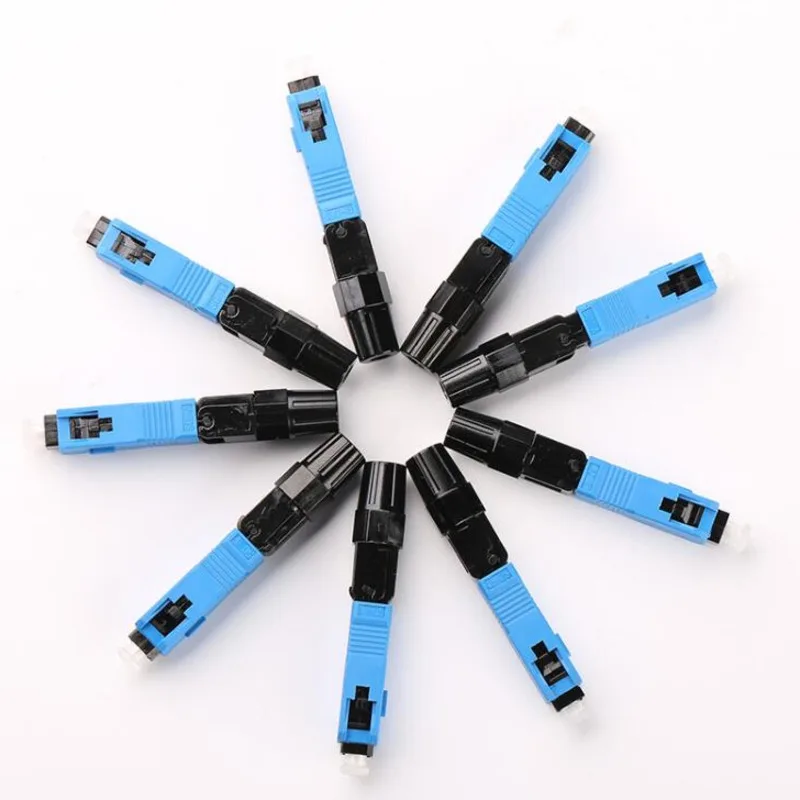 50pcs 100pcs SC UPC single-mode Fast Connector Embedded Connector FTTH Tool Cold Fiber Fast Connector SC Fiber Optic Connector 