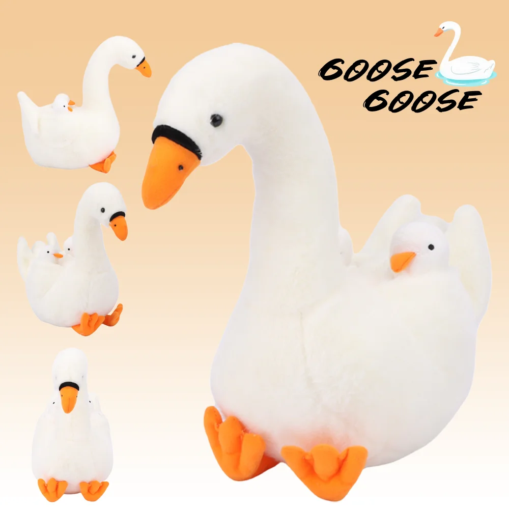 Piękna biała gęś pluszowa 33 cm miękka bawełniana zabawka dla matki i syna unisex idealny prezent urodzinowy